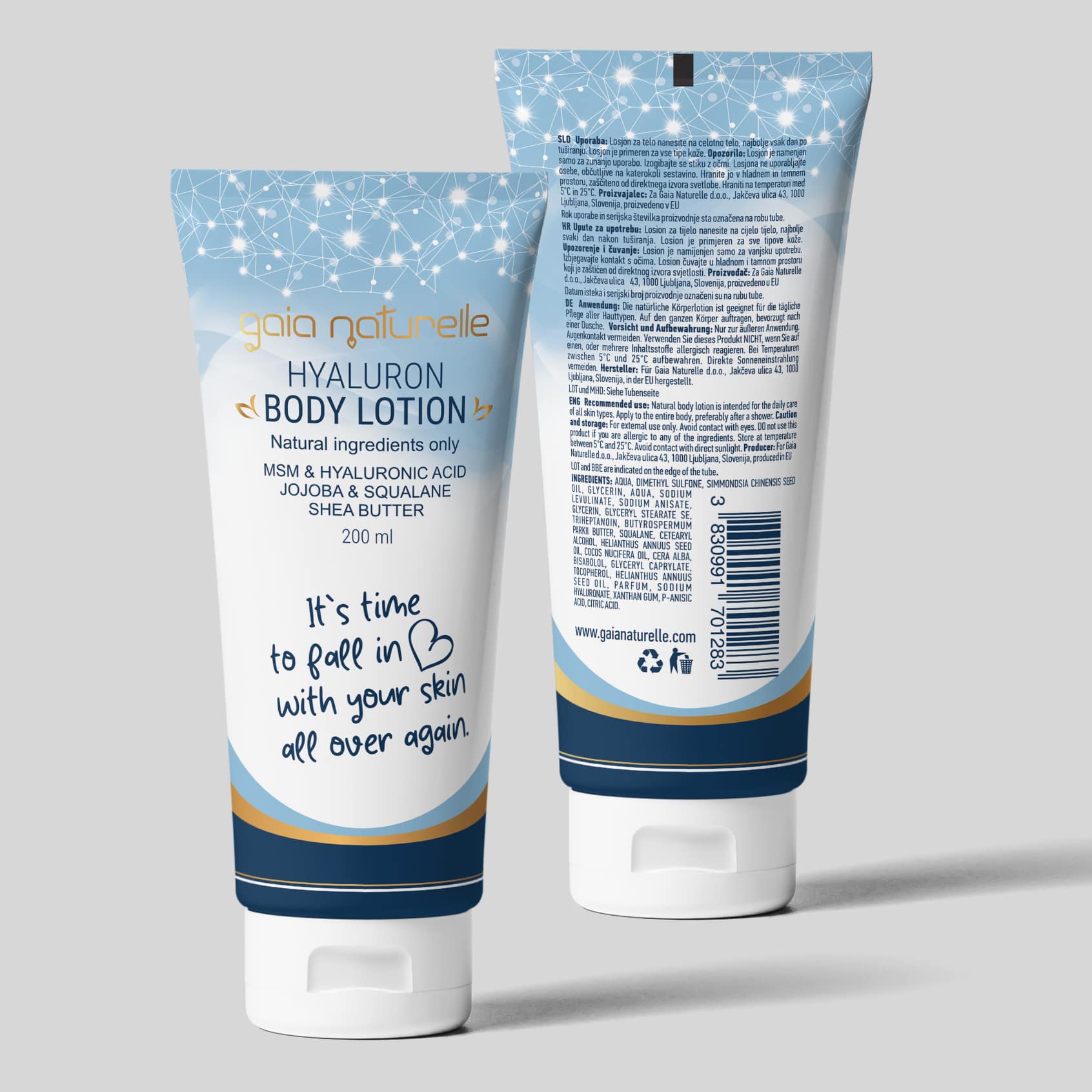 Body lotion packaging design
